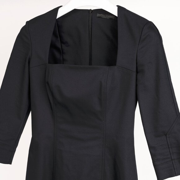 The Row Gamner Black Stretch Cotton Fitted Mini Dress - Picture 3 of 10